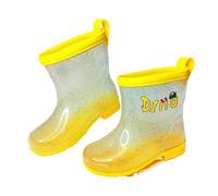 Hixingo Transparent Bottes de Pluie Enfant pour Fille et Garçon, Printemps et été Dinosaure Chaussures de Pluie Taille 26-34 Antidérapante Imperméables (Amarillo,34)