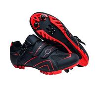 Hixingo Zapatilla de Ciclismo Hombre Rojo Mujer Zapatos Bicicleta de Montaña Exterior MTB Compatibles con SPD Lock System, Zapatillas de Ciclismo Unisex Adulto, 45 EU