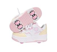Hixingo Zapatillas con Ruedas, Multifuncionales Zapatillas Patines, Resistente al Desgaste Calzado de Skateboarding Multifuncional 2 en 1 para Principiantes, Niños (Corazón Rosa - 1,39)
