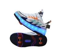 Hixingo Zapatillas con Ruedas para Niños y Niñas - Zapatos LED 2 en 1 con Dos Ruedas - Calzado de Skateboarding Multifuncional