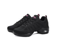 Hixingo Zapatillas de Deporte Jazz para Mujeres, Malla Transpirable Zapatos de Baile Antideslizantes Baile Sneaker Ligeros y Transpirables para Fitness y Entrenamiento de Danza