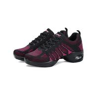 Hixingo Zapatillas de Deporte Jazz para Mujeres, Malla Transpirable Zapatos de Baile Antideslizantes Baile Sneaker Ligeros y Transpirables para Fitness y Entrenamiento de Danza