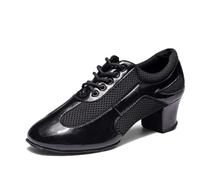 Hixingo Zapatos de Baile de Gran Confort para Mujer, tacón de 4 cm, Zapatos de Baile Latino para Mujer con Punta Cerrada para Salsa, Bachata, Jazz, Latino, estándar, Rumba, cha cha (10235 Negro,41)