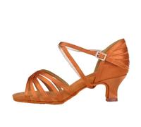 Hixingo Zapatos de Baile Latino Mujer Brillo 5.5CM, Zapatos Salsa Mujer Tacón Cubano Práctica Profesional para Salsa Tango y Bachata, Fiesta Carnaval (SD15 Dorado,39)