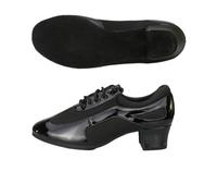 Hixingo Zapatos de Baile Latino Mujer Tacon Bajo 3.5 cm, Zapatos de Baile Mujer Horma Ancha Cordones Práctica Profesional para Cha-Cha, Rumba, Samba, Tango (Negro 4,41)