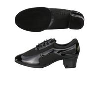 Hixingo Zapatos de Baile Latino Mujer Tacon Bajo 3.5 cm, Zapatos de Baile Mujer Horma Ancha Cordones Práctica Profesional para Cha-Cha, Rumba, Samba, Tango 34-41 EU (Negro 3,41)