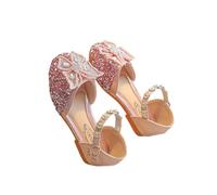 Hixingo Zapatos de Princesa con Purpurina para Niñas, Zapatos de Vestir Mary Jane Tacón Bajo Sandalias Elegantes para Fiesta Cosplay Bodas Cumpleaños Regalo,Estilo 220 (Rosa,31)