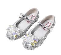 Hixingo Zapatos de Princesa para Niñas con Tacon, 25-34 Zapatos de Tacon Purpurina Niña para Fiestas de Disfraces Cosplay Princesa Vestir Cumpleaños Boda y Carnaval (318-777 Plata,28)