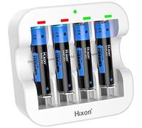 Hixon 1,5v batería Recargable de Litio AAA 1100 MWH con 4 baterías de Litio AAA y Cargadores rápidos