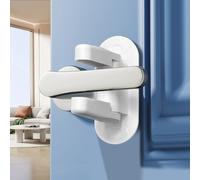 HIYAA Cerradura de Seguridad para Palanca de Puerta, Paquete de 2 cerraduras para manija de Puerta a Prueba de niños y Mascotas, Juego de Seguridad para Puerta de bebé sin taladrar, Cinta Adhesiva 3M