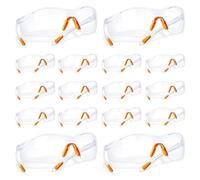 HIYAA Paquete de 16 gafas protectoras transparentes con gominasa, gafas de protección para los ojos, gafas de seguridad, gafas de laboratorio, lentes antiarañazos para hombres y mujeres