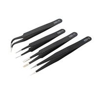 hiyi pinzas no magnético pinzas antiestático negro pack de 4 piezas herramientas de mano ESD herramientas