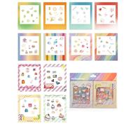 HIYQIN 12 pegatinas de borde de fotos compatibles con Fujifilm Instax Square SQ Film Pegatinas decorativas para Instax Square SQ1/6/10/20/40 película de cámara instantánea - Serie arco iris