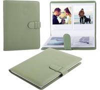 HIYQIN Álbum de fotos para Instax Wide Film 3,5 x 4,25, 8 bolsillos, álbum de fotos con ventana para 601/611/612/Wide EVO/Polaroid 600 i-Type - Verde