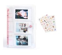 HIYQIN Álbum de fotos transparente Kpop con 120 bolsillos para Fujifilm Instax Mini Film 12/11/90/8/7/SE/99, para Polaroid Snap/Kodak Mini Photo Book con calcomanías, rosa transparente