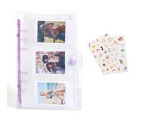 HIYQIN Álbum de fotos transparente Kpop con 120 bolsillos para Fujifilm Instax Mini Film 13/41/12/11/90/8/7/SE/99, para Polaroid Snap/Kodak Mini Photo Book con calcomanías - morado transparente