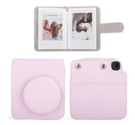 HIYQIN Estuche y álbum para cámara Instax Mini 13, Elegante Funda Protectora de Piel sintética para cámara Fuji Instax Mini 13, con álbum de Fotos y Correa para el Hombro - Rosa