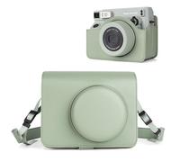 HIYQIN Funda de Cuero Compatible con Fujifilm Instax Wide 400, Funda para Cámara Instax Wide 400, Estuche Protectora con Correa para el Hombro - Verde