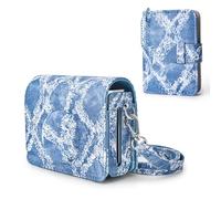HIYQIN Funda de piel vaquera y álbum compatible con Fujifilm Instax Mini EVO, funda protectora mejorada para Instax Mini Evo, funda protectora Mini Evo, mezclilla