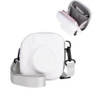 HIYQIN Funda Duro para Cámara Compatible con Cámara Instantánea Fujifilm Instax Mini 13/12/11/9/8/90/99/40, para Instax Mini Bolsa de Transporte con Correa para el Hombro - Blanco