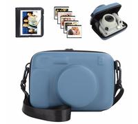 HIYQIN - Funda Protectora para Cámara Compatible con Fujifilm Instax Wide 400/300/210, Funda Rígida de EVA con Álbum de Fotos, Marcos Magnéticos y Correa para el Hombro - Azul
