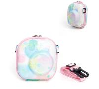 HIYQIN Funda Rígida para Cámara Instax, Funda Compatible con Fujifilm Instax Mini 12/11/9/8/90/99/40, Funda de Transporte para Cámara Instantánea con Correa para el Hombro - Vivid Burbujas