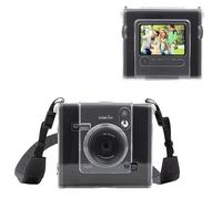 HIYQIN Funda transparente compatible con Fujifilm Instax Wide EVO 2 en 1 cámara de impresora de película instantánea híbrida, para Instax Wide Evo, carcasa protectora transparente con correa para el