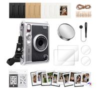 HIYQIN Funda Transparente y Accesorios para Fujifilm Instax Mini EVO, Estuche para Instax Mini EVO, Tapa de Lente, Protector de Pantalla, Marcos Magnéticos y Pegatinas