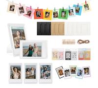 HIYQIN Kit de accesorios para marcos de fotos de 2 x 3 pulgadas para película Instax Mini de 3 pulgadas, para marcos de fotos Fujiiflm Instax Mini, marcos magnéticos, calcomanías divertidas para
