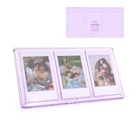 HIYQIN Marco de fotos para collage con tres aberturas de 2 x 3 pulgadas, mini marco de fotos 3 en 1, marco de fotos transparente de escritorio compatible con película Fujifilm/Polaroid Instax 2 x 3,