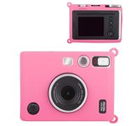 HIYQIN Mini EVO - Funda de silicona suave para cámara instantánea Fuji Instax Mini EVO, funda de goma ligera para cámara, color rojo rosa