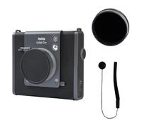 HIYQIN Tapa de lente compatible con Fuji Instax Wide Evo, accesorios de lente para Fujifilm Instax Wide Evo, cubierta de lente de aluminio antiarañazos, con cuerda antipérdida, color negro