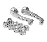 HiyyFloy 1 Satz Aluminium-autofensterkurbel-Set, Ersatz-fensterkurbeln Für Manuelle Fenster, Inklusive Adaptermontage, Passend Für Fahrzeuge