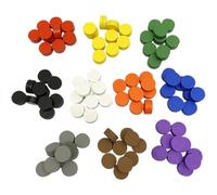 HiyyFloy 100 Discos Pequeños De Madera, Coloridos Discos Redondos De Madera para Juegos De Mesa, Fichas Ideales para Clasificar, Contar, Aulas, Piezas De Repuesto.