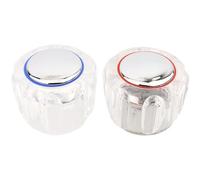 HiyyFloy 2 Uds Botones De Grifo Manija De Grifo Señal De Agua Fría Y Etiqueta Decoración Cubierta Cubiertas De Cabeza Superior De Grifo Volante Transparente para Reemplazo De Grifo De Cocina