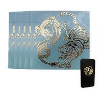 HiyyFloy 5 Pegatinas con Temática De Animales, Pegatinas De Tigre, Pegatinas Autoadhesivas De Metal Dorado, Pegatinas De Metal para Álbumes De Recortes, Manualidades, Decoración del Teléfono