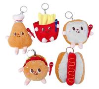 HiyyFloy 5 Süße Schlüsselanhänger Für Frauen - Kawaii-plüsch-schlüsselanhänger - Food-plüsch-taschenanhänger Für Handtaschen, Geldbörsen, Rucksäcke, Autoschlüssel