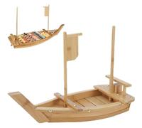 HiyyFloy Bandeja De Madera para Servir Barco De Sushi, Plato Grande De Barco De Sushi para Tabla De Sashimi, Fiesta De Mariscos, Ideal para Restaurante De Sushi O Hogar De 20,5 Pulgadas