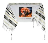 HiyyFloy Chal De Oración del León De Judá, Tallit, Bufanda Judía Azul Rey con Bordado De León a Luz De, Regalo Religioso Unisex para Culto, Bat Mitzvah, Boda.