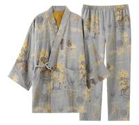 HiyyFloy Kimono Estilo Japonés, Pijama, Conjunto Unisex con Bolsillo
