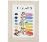 HiyyFloy Marco De Fotos De Madera con Cristales Y Piedras Curativas De Los 7 Chakras para Pared, Mesa, Meditación, Yoga, Decoración del Hogar, Regalos.