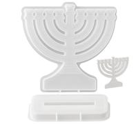 HiyyFloy Molde De Silicona para Menorá De Janucá De 9 Brazos, Molde De Yeso Judío para Janucá, Molde De Resina para Fabricación De Jabón, Velas Y Aromaterapia.