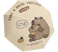 HiyyFloy Paraguas Plegable Capybara Resistente a Los Rayos UV Paraguas De Viaje Portátil con Protección contra Lluvia Y Los Rayos UV Paraguas Compacto Unisex a Prueba De Viento