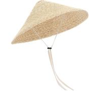 HiyyFloy Sombrero De Paja De Ancha para Mujer, Estilo Tradicional Oriental, De Bambú, con Forma De Cono, para Jardín, Pesca, con Correa para Barbilla.