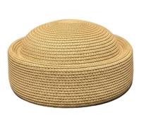 HiyyFloy Sombrero De Playa De Verano, Boina Tipo Pastillero De Rafia para Mujer, Elegante Gorra De Tejida para Vacaciones, Tocado para Bodas Y Fiestas En Jardín.
