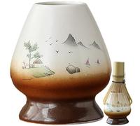 HiyyFloy Soporte para Batidor De Té Matcha, Soporte para Batidor De Cerámica Matcha Chasen De Bambú, Soporte para Batidor De Matcha Japonés para Ceremonia del Té