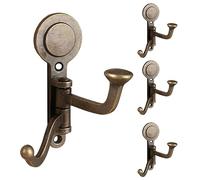 HIZEFSOO 4 ganchos giratorios rústicos - Gancho giratorio de aleación de zinc para abrigos montado en la pared, gancho decorativo de hierro fundido resistente, ganchos dobles vintage para bata, RV,