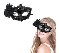 HizeJie Máscaras de baile de graduación con lentejuelas para mujer, disfraz de Halloween, carnaval, máscara veneciana, accesorios de boda, regalo brillante, suministros para fiestas, color negro