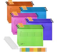 Hiziwimi 15 archivadores colgantes de material PP A4 para archivador con pestañas e insertos, archivador colgante A4 para oficina, escuela, escritorio, clasificación de archivos (color mezclado)