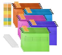 Hiziwimi 20 archivadores colgantes de polipropileno A4 con pestañas e insertos, archivador para oficina, escuela, escritorio, clasificación de archivos (colores surtidos)